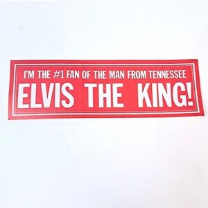 Elvis Presley Sticker Vintage 1976 Vinyl 11x3.5 #1 Fan Elvis The King TN Rare